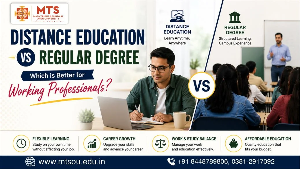 Working professional studying through distance education